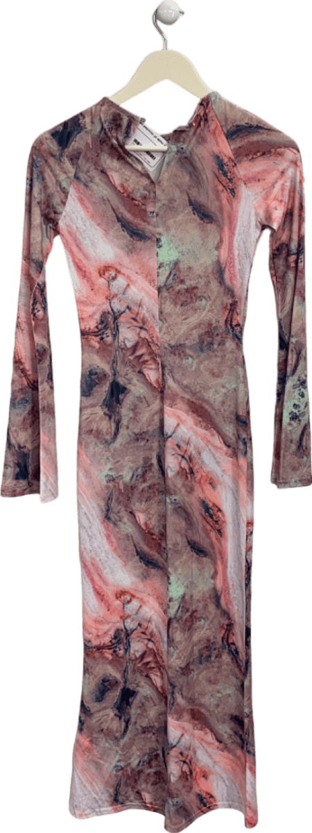 Karen Millen Multicoloured Printed Long Sleeve Dress UK XS - Reliked