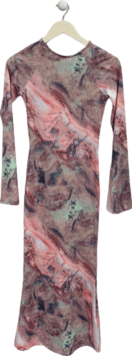 Karen Millen Multicoloured Printed Long Sleeve Dress UK XS - Reliked