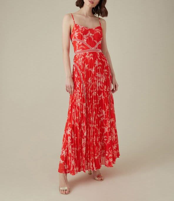 Karen Millen Orange Floral Dress UK 8 - Reliked