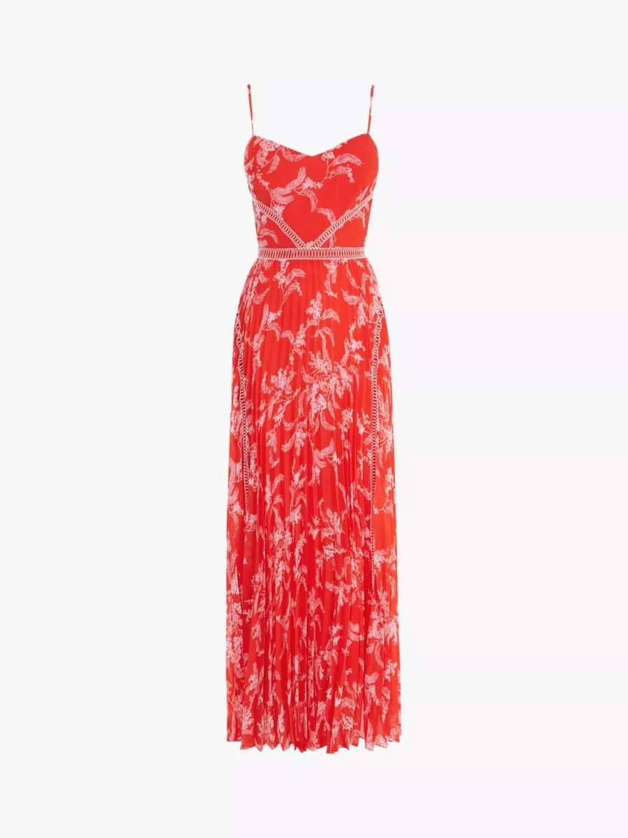 Karen Millen Orange Floral Dress UK 8 - Reliked