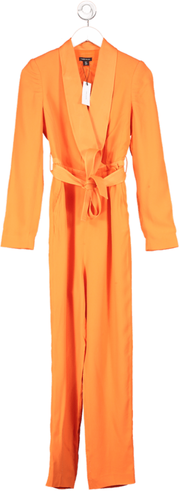 Karen Millen Orange Tuxedo Belted Wrap Jumpsuit UK 8 - Reliked