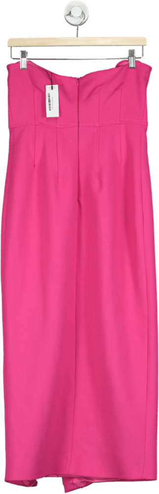 Karen Millen Pink Compact Stretch Corset Seamed Midi Dress UK 10 - Reliked