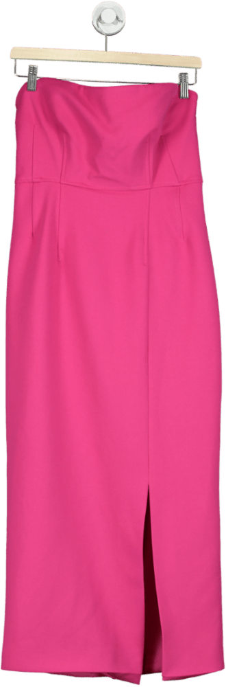 Karen Millen Pink Compact Stretch Corset Seamed Midi Dress UK 10 - Reliked