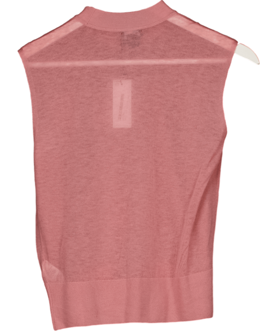 Karen Millen Pink Sheer Wool Knit Tank Top UK XS - Reliked
