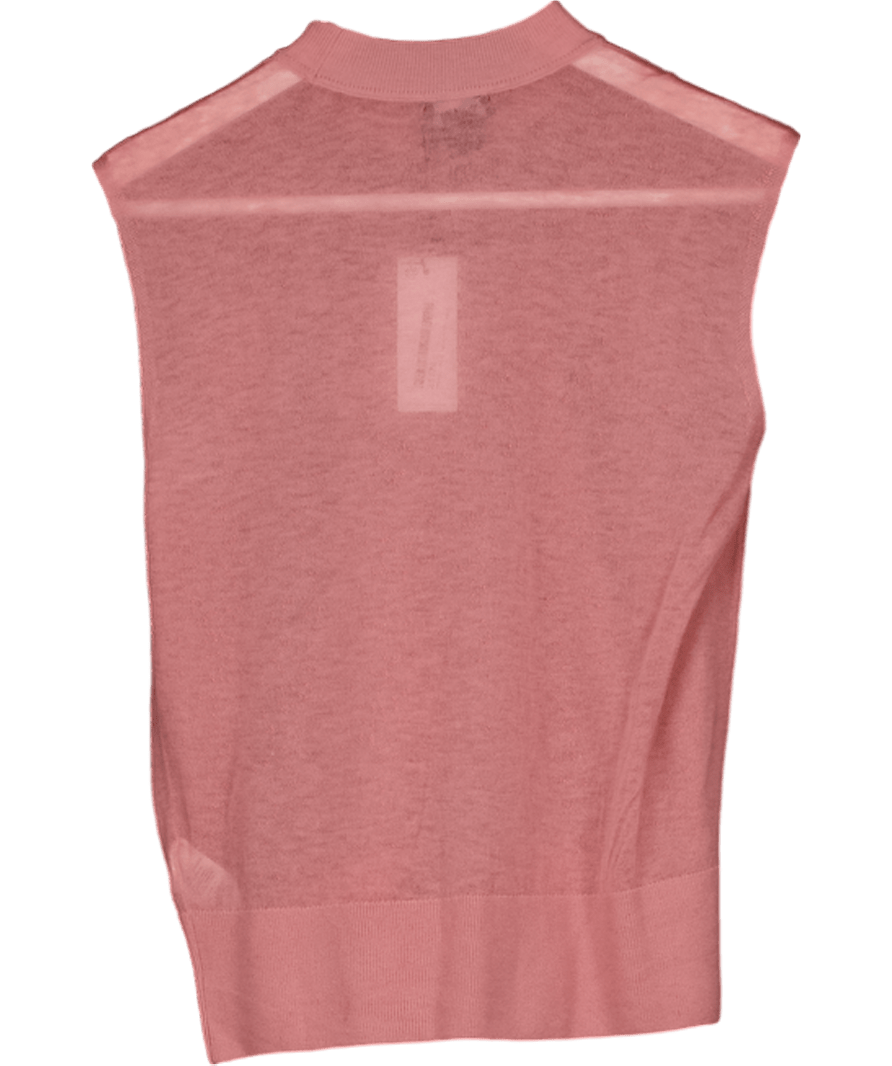 Karen Millen Pink Sheer Wool Knit Tank Top UK XS - Reliked
