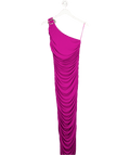 Karen Millen Purple One Shoulder Trim Detail Ruched Maxi Dress UK S - Reliked