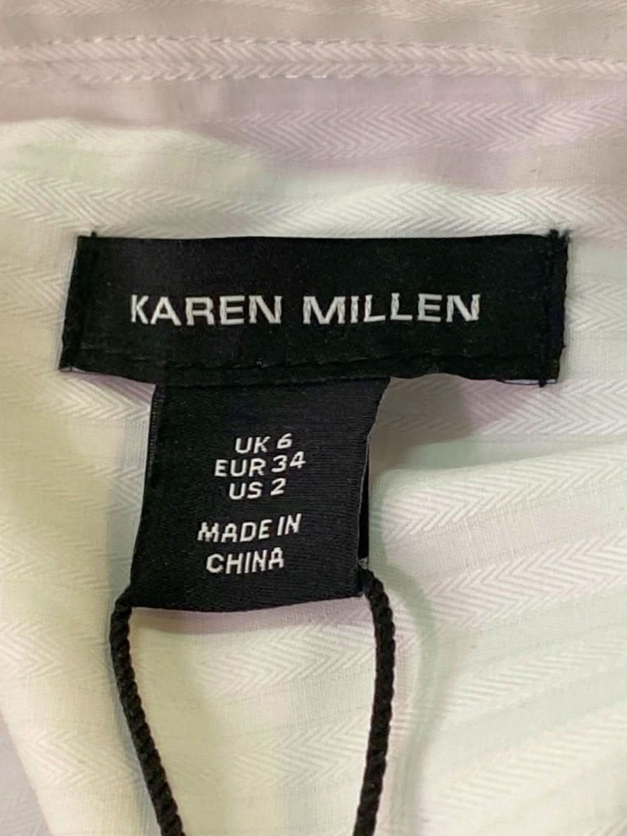 Karen Millen White Cotton Poplin Collared Longline Shirt UK 6 - Reliked