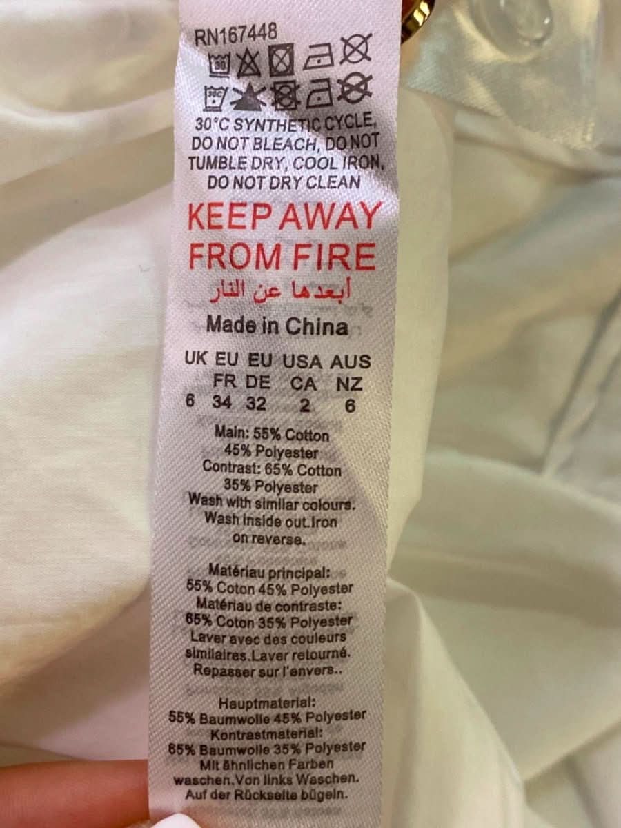 Karen Millen White Cotton Poplin Collared Longline Shirt UK 6 - Reliked