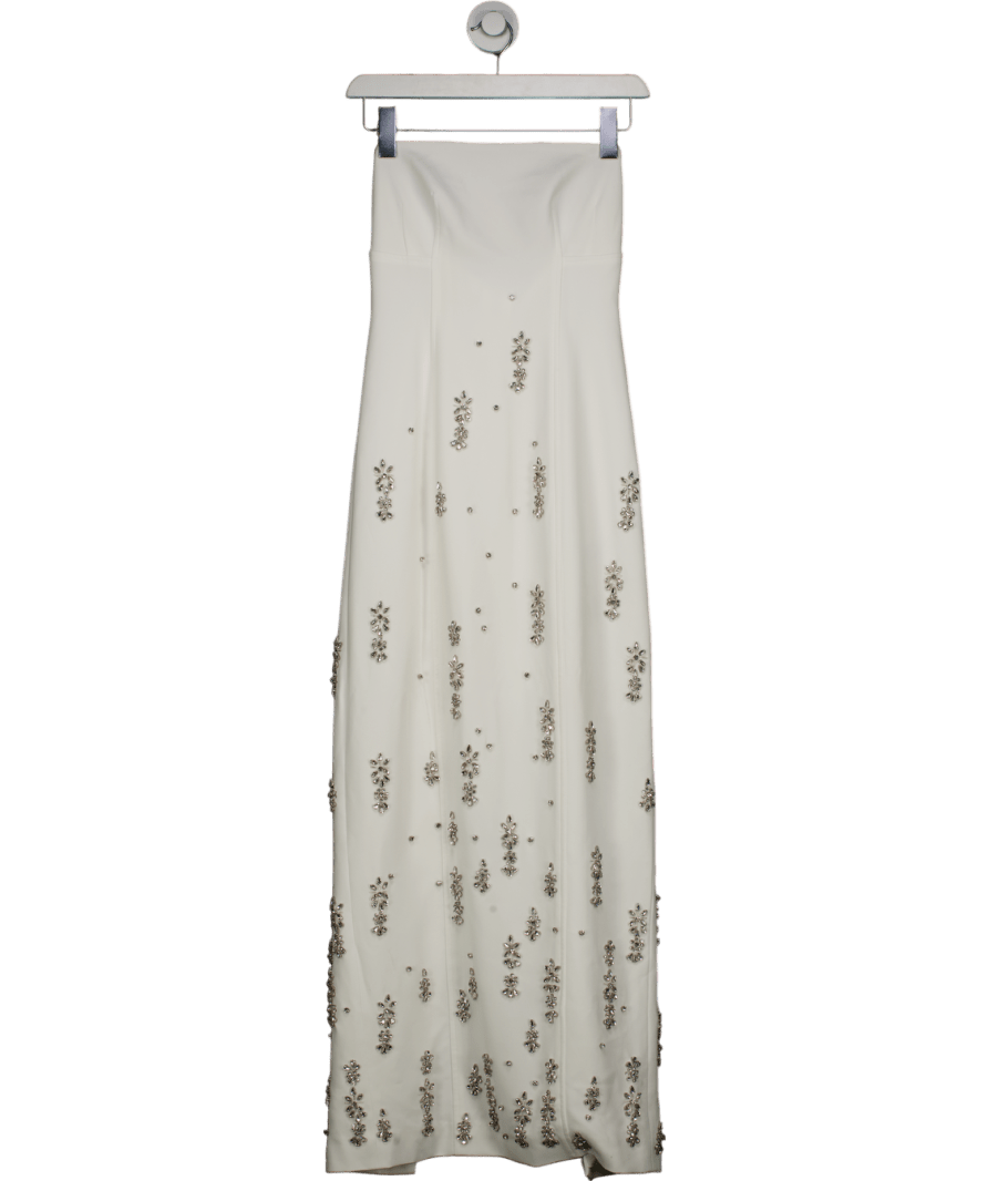 Karen Millen White Crystal Embellished Bandeau Midi Dress UK 6 - Reliked