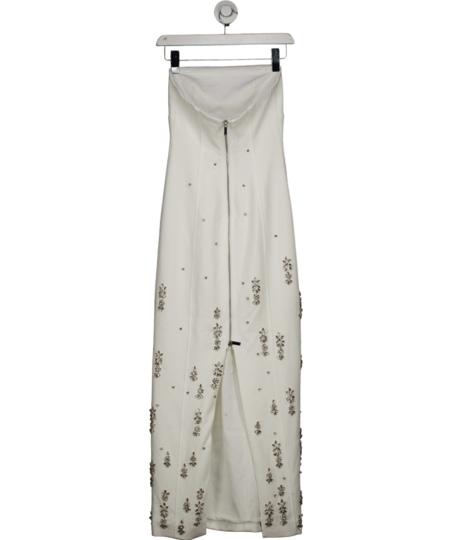 Karen Millen White Crystal Embellished Bandeau Midi Dress UK 6 - Reliked