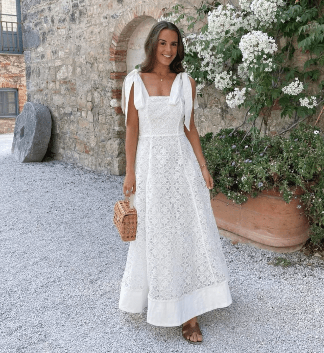 Karen Millen White Cutwork Embroidery Midi Prom Dress UK 6 - Reliked