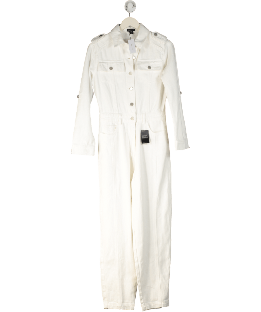 Karen Millen White Denim Jumpsuit UK 8 - Reliked