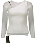 Karen Millen White Jersey Rib Asymmetrical Top UK XS - Reliked
