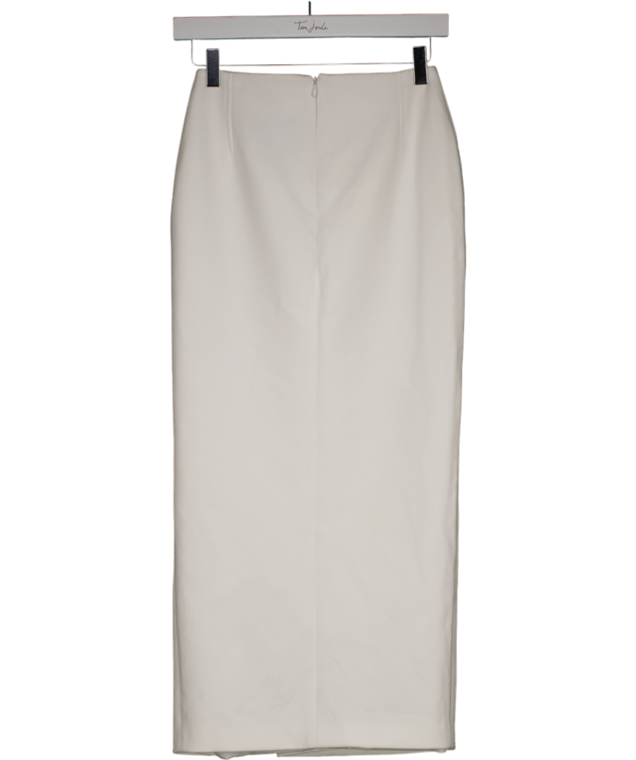 Karen Millen White Petite Italian Compact Scuba Jersey Pencil Midi Skirt UK 4 - Reliked