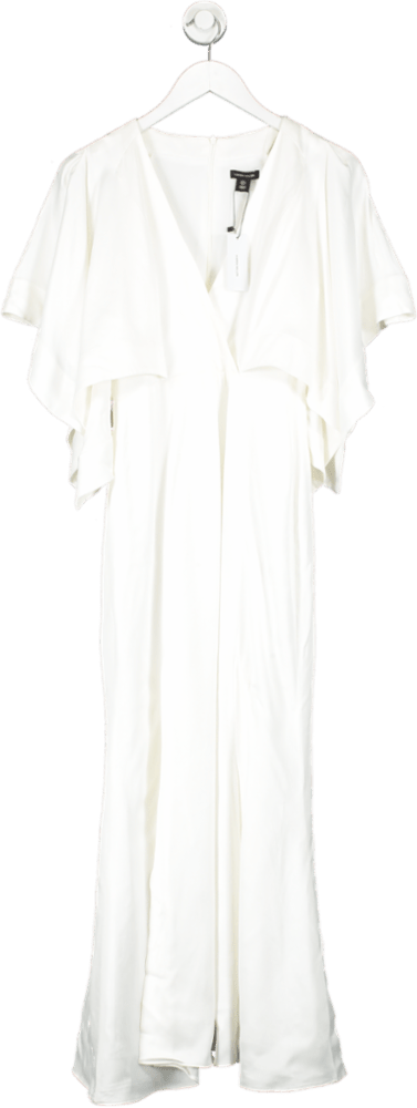Karen Millen White Satin Crepe Woven Maxi Dress UK 8 - Reliked