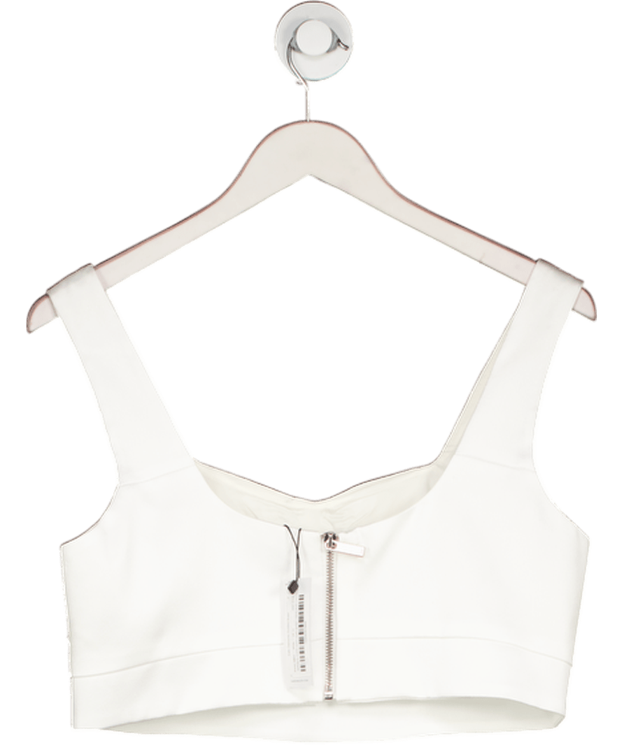 Karen Millen White Satin Diamante Studded Bralet UK 12 - Reliked