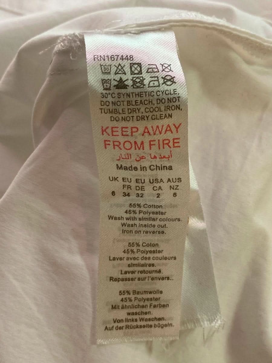 Karen Millen White Slim Fit Shirt UK 6 - Reliked