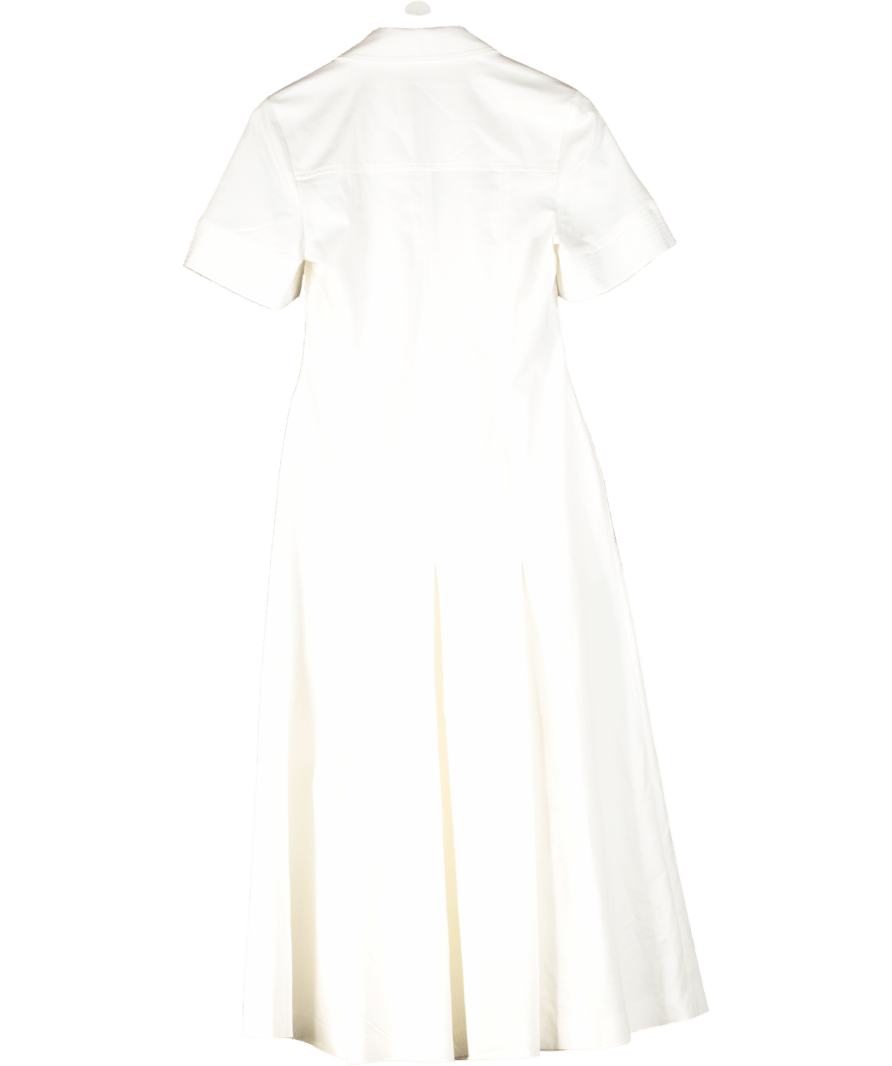 Karen Millen White Tailored Denim Full Skirted Midi Shirt Dress UK 10 - Reliked