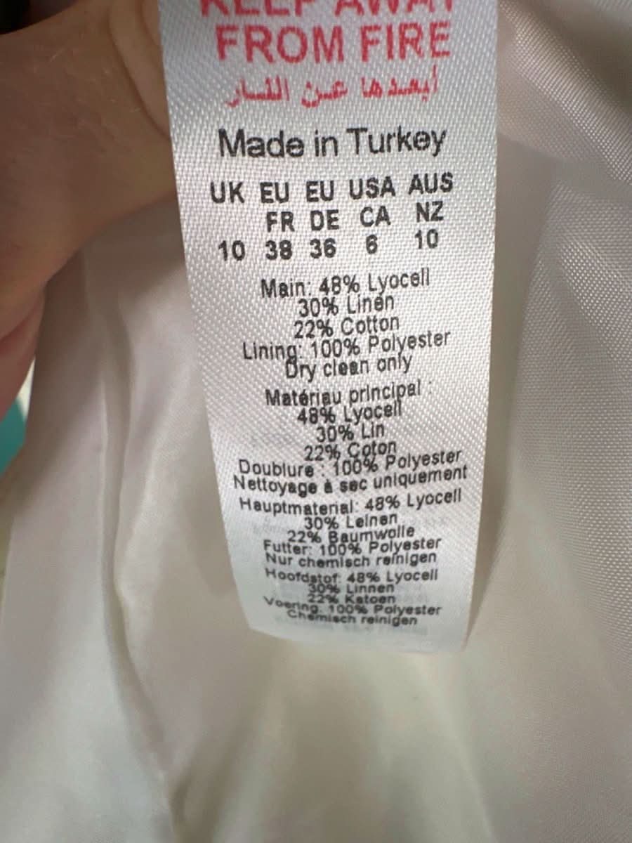 Karen Millen White The Founder Striped Single Breasted Blazer UK 10 - Reliked