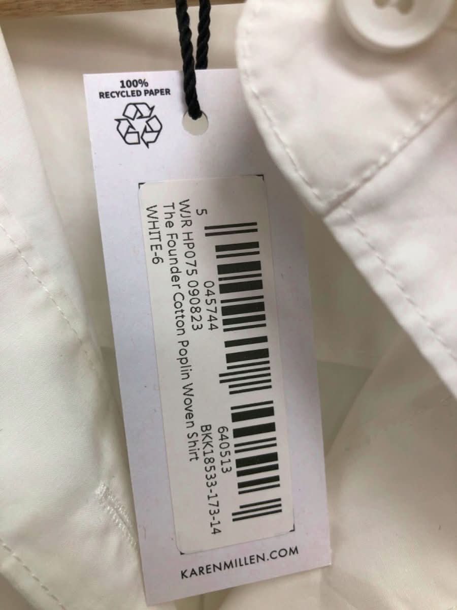 Karen Millen White The Tailored Cotton Poplin Woven Shirt UK 6 - Reliked