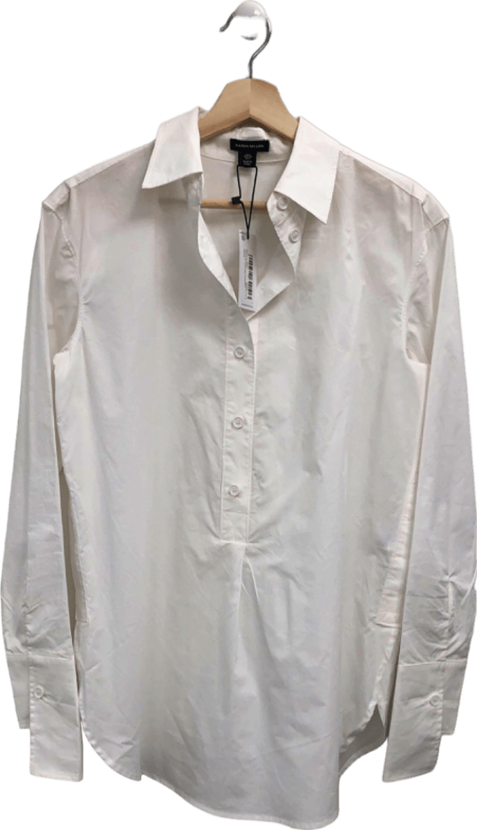 Karen Millen White The Tailored Cotton Poplin Woven Shirt UK 6 - Reliked
