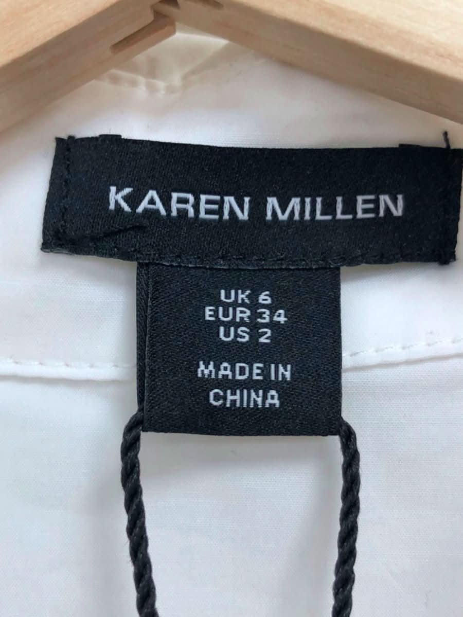 Karen Millen White The Tailored Cotton Poplin Woven Shirt UK 6 - Reliked