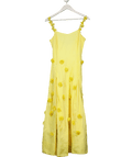 Karen Millen Yellow Cotton Flower Applique Strappy Woven Maxi Dress UK 6 - Reliked