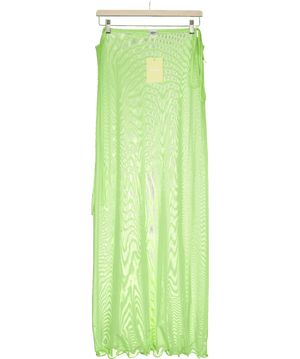 Kasela Lime Green Mesh Tie Shoulder Maxi Dress UK S