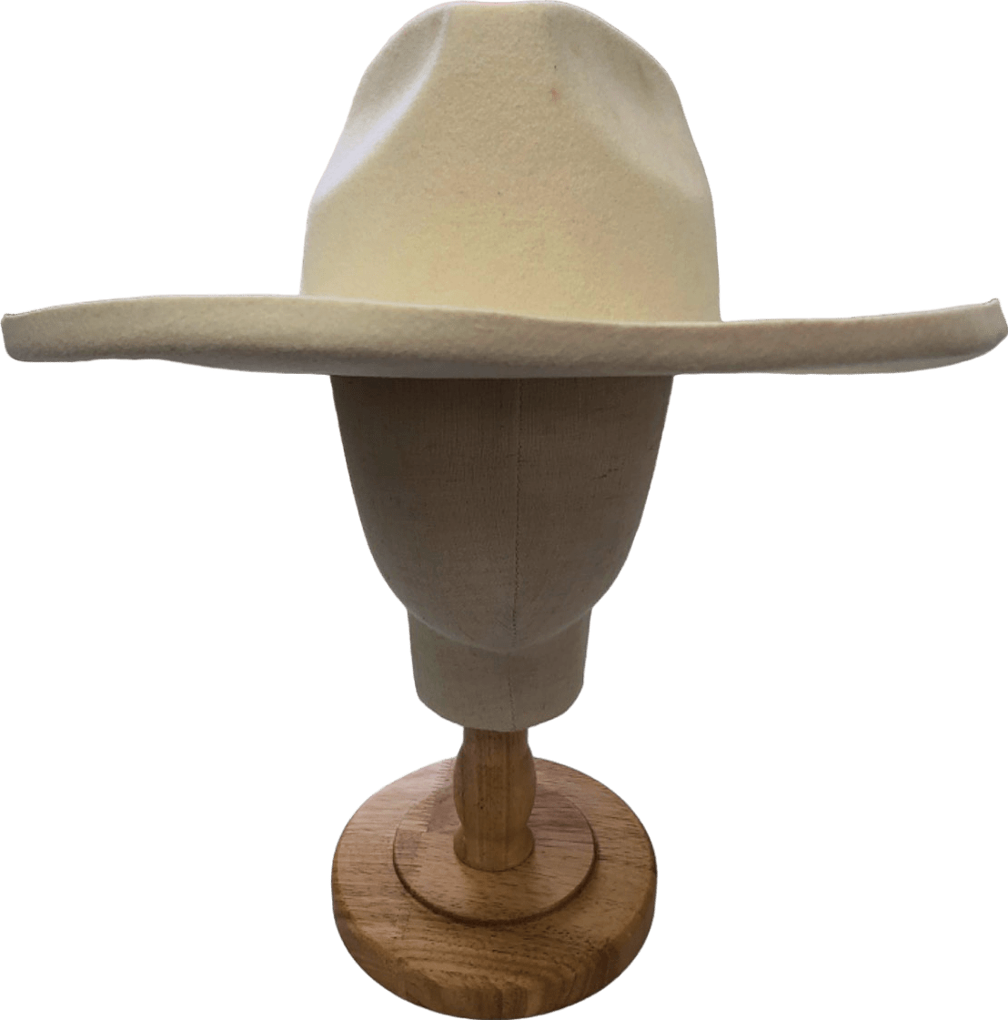 Keyone White Wool Felt Wide - Brim Hat L - Reliked