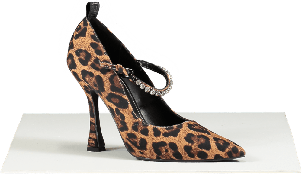 KG Kurt Geiger Leopard Print Aiden Bling Court Heels EU 38 UK 5 - Reliked