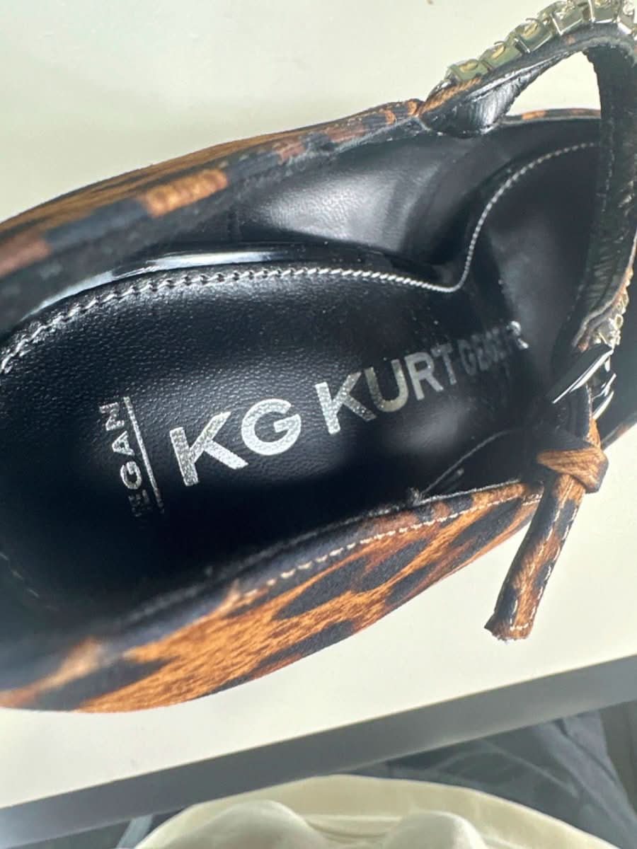 KG Kurt Geiger Leopard Print Aiden Bling Court Heels EU 38 UK 5 - Reliked