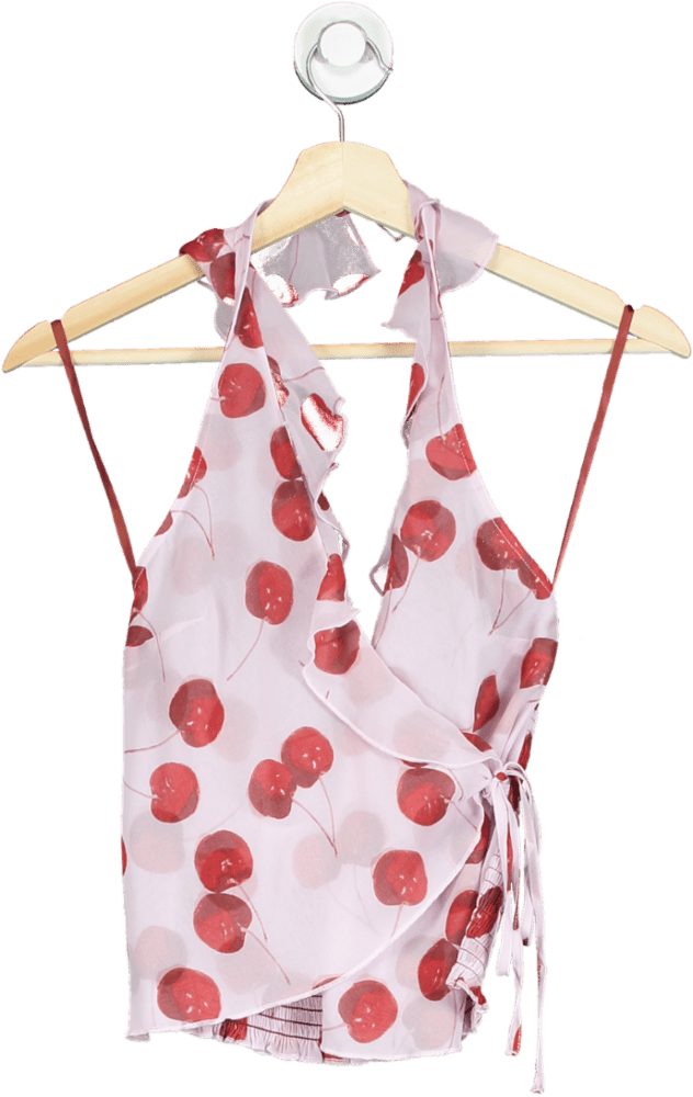 Kimchi Blue Pink Suzie Wrap Halter Top UK M - Reliked