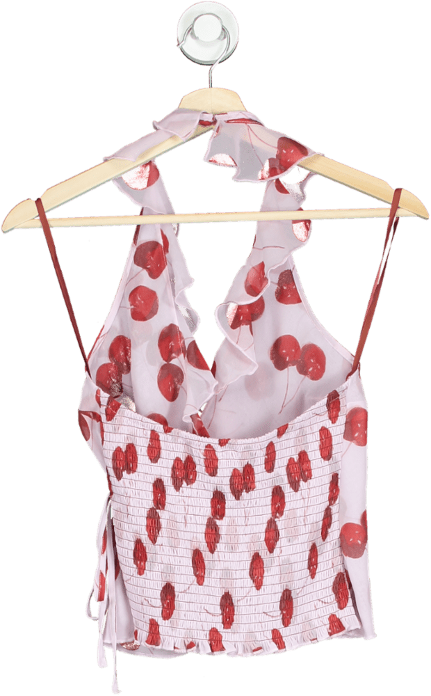 Kimchi Blue Pink Suzie Wrap Halter Top UK M - Reliked