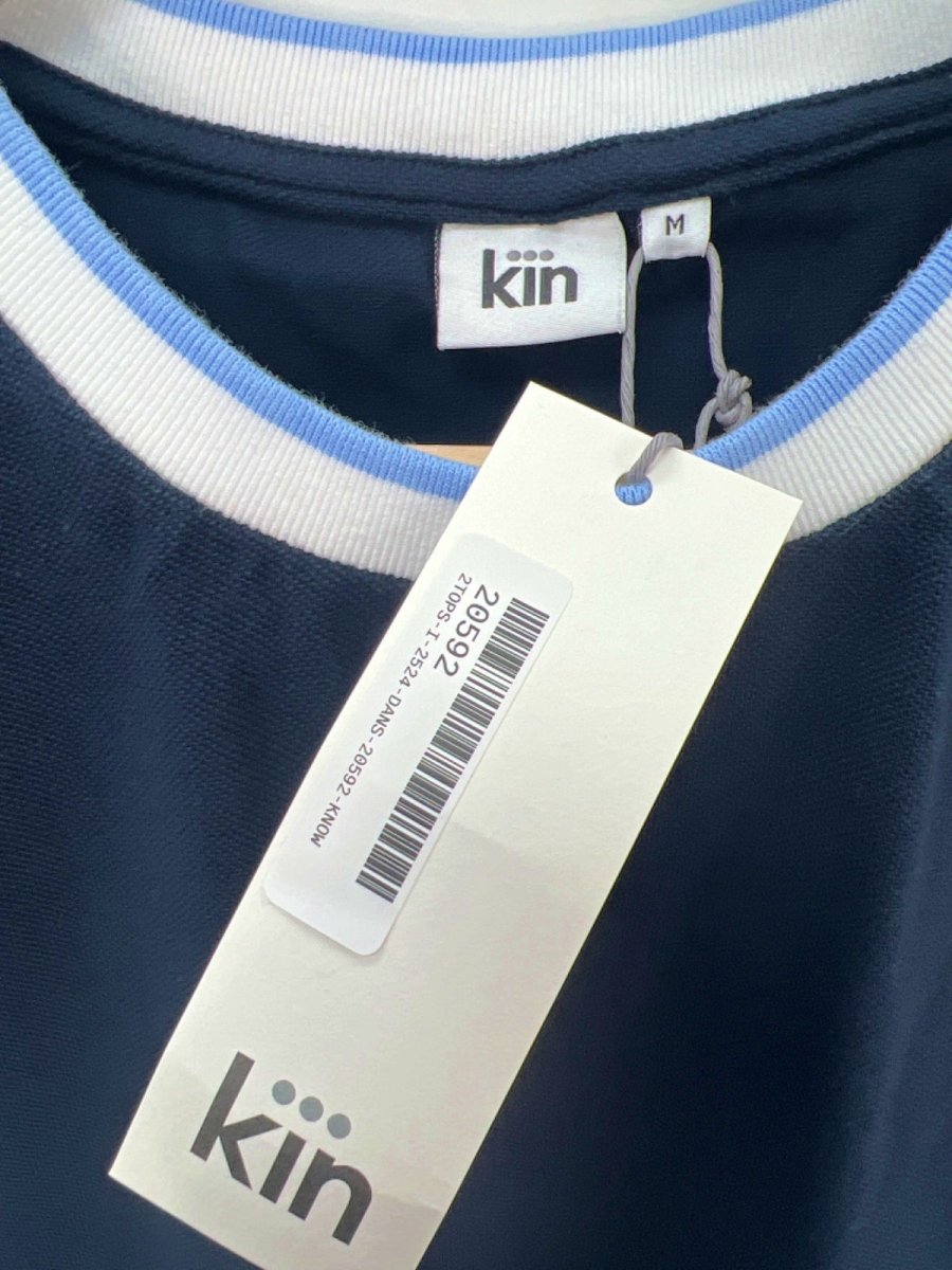 Kin Navy Contrast Trim Tee M - Reliked