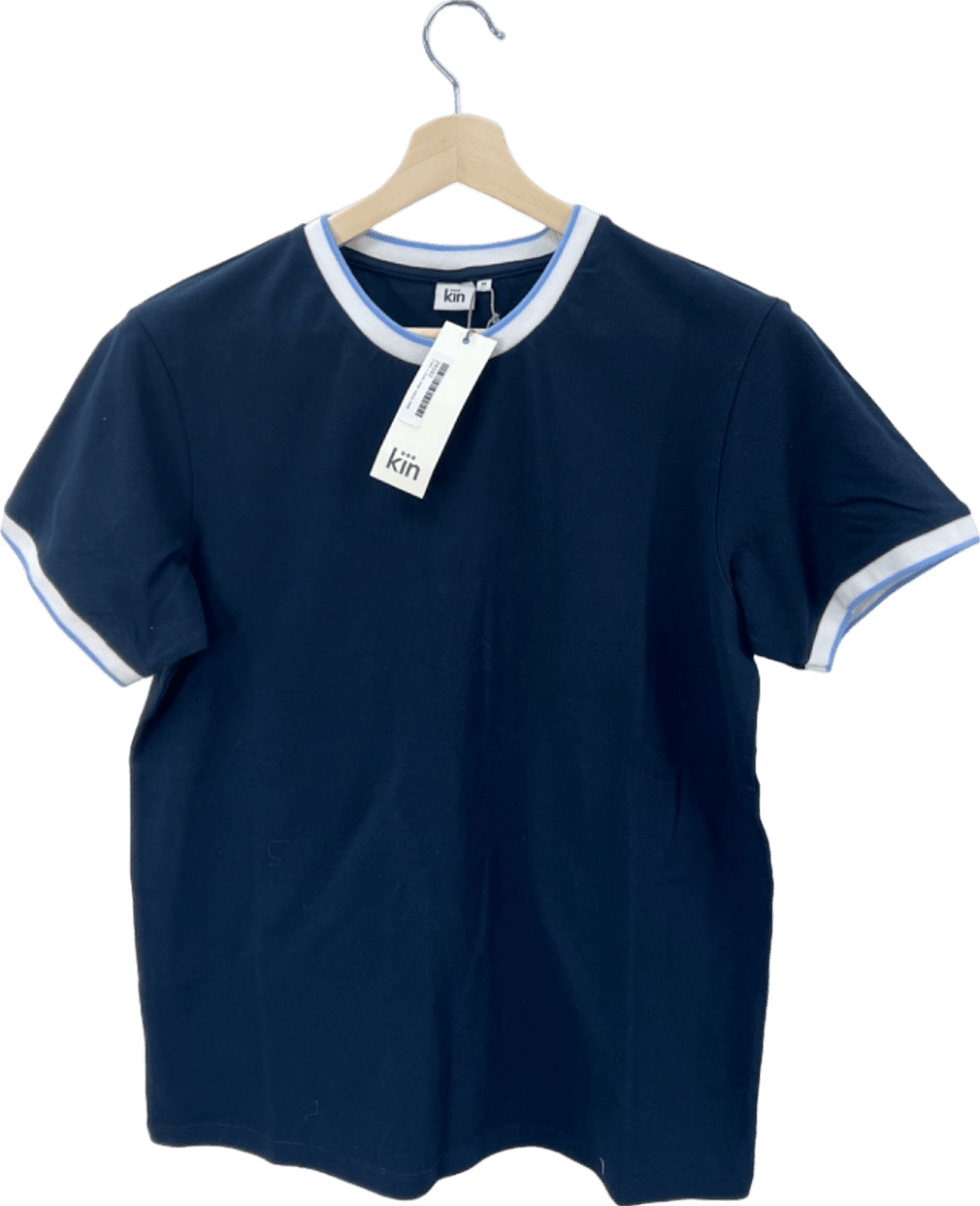Kin Navy Contrast Trim Tee M - Reliked