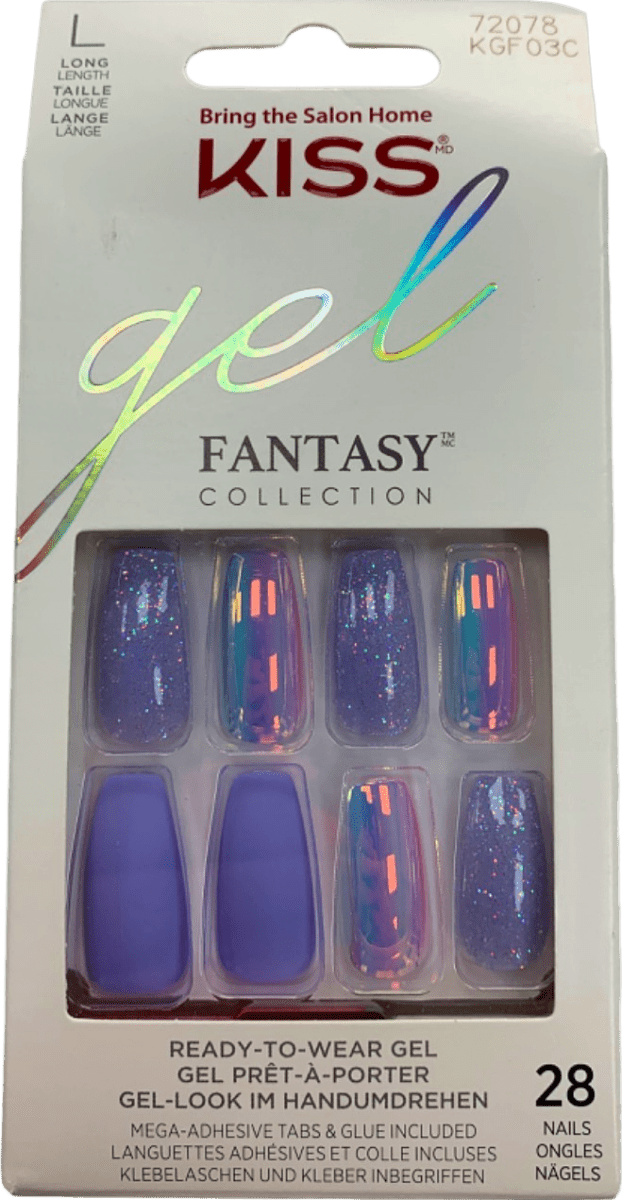 KISS Gel Fantasy Collection Ready - to - Wear Gel Nails Long Length - Reliked