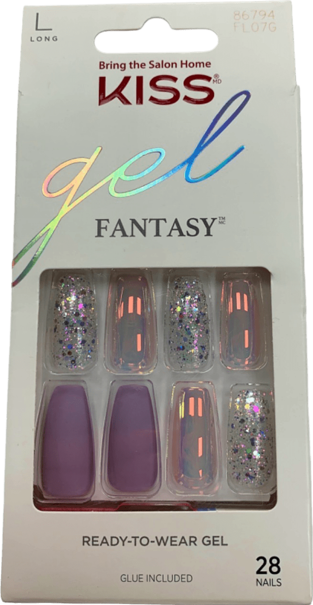 Kiss Gel Fantasy Ready - To - Wear Gel Nails Long 28pcs - Reliked