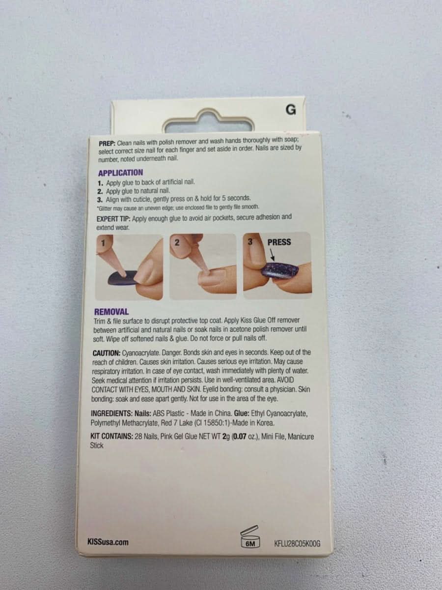 Kiss Gel Fantasy Ready - To - Wear Gel Nails Long 28pcs - Reliked