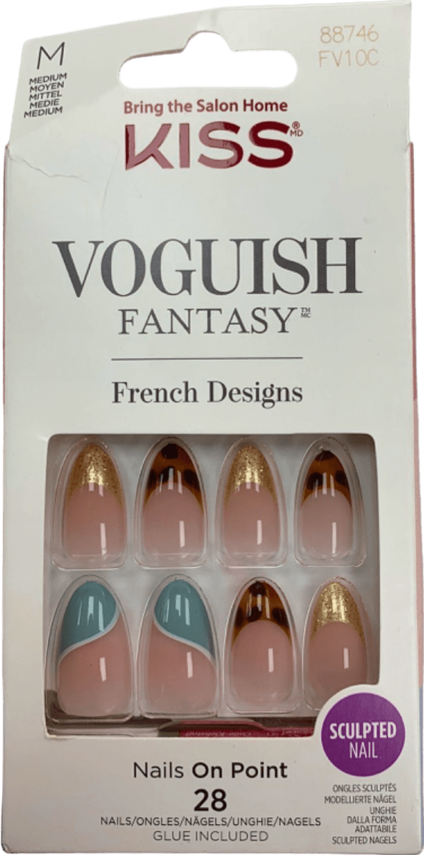 Kiss Vogueish Fantasy French Designs Nails On Point Medium - Reliked