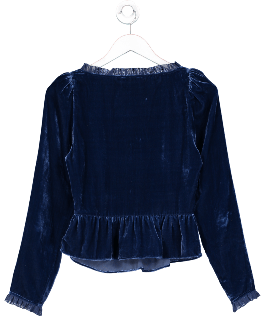 Kitri Blue Sabine Velvet Top UK 6 - Reliked