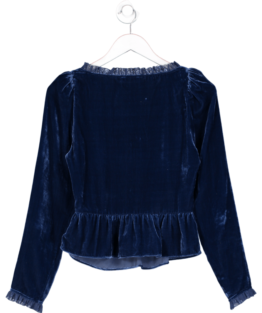 Kitri Blue Sabine Velvet Top UK 6 - Reliked