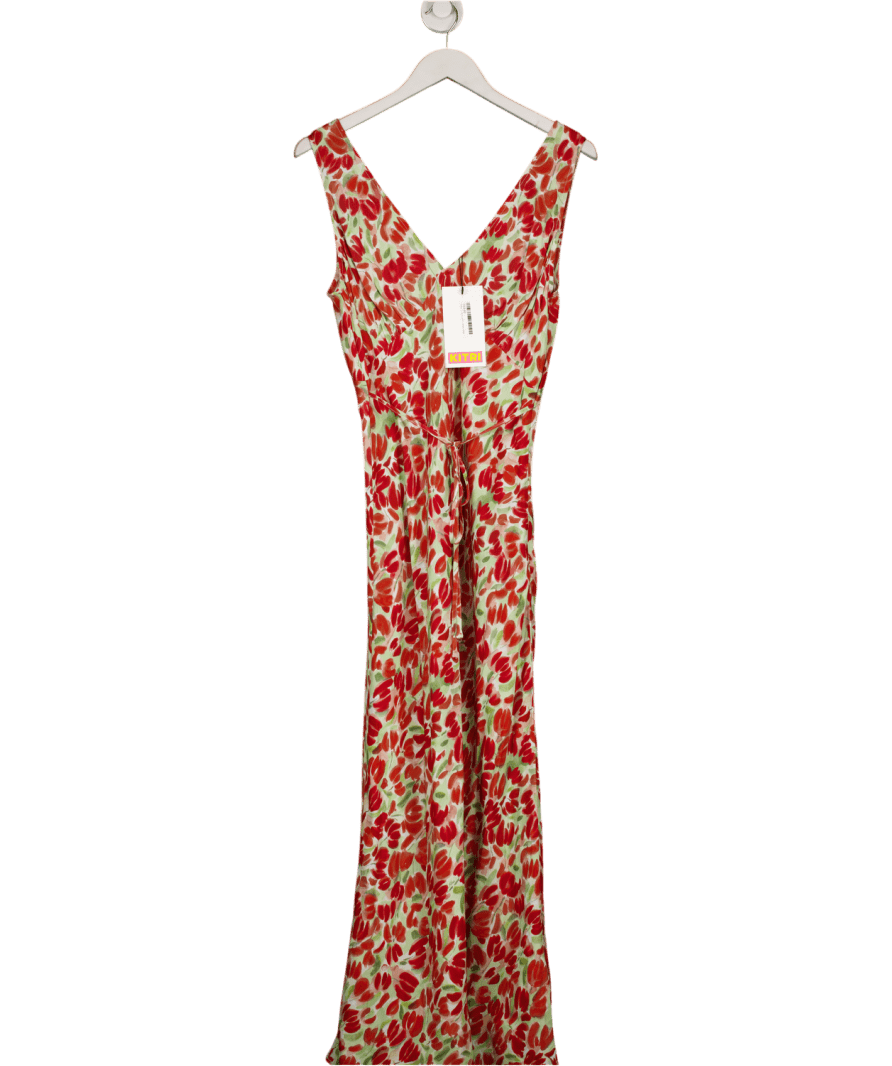 Kitri Red Danna Tulip Print Dress UK 12 - Reliked