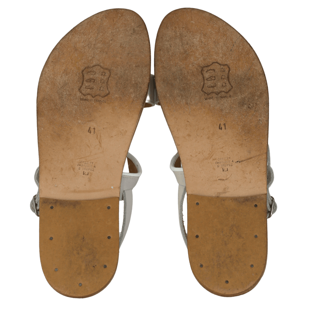 kjacques Nude Leather Sandals With Thin Straps UK 8 EU 41 👠 - Reliked