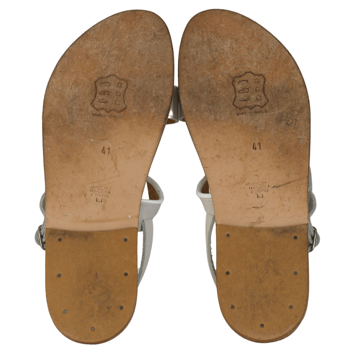 kjacques Nude Leather Sandals With Thin Straps UK 8 EU 41 👠 - Reliked