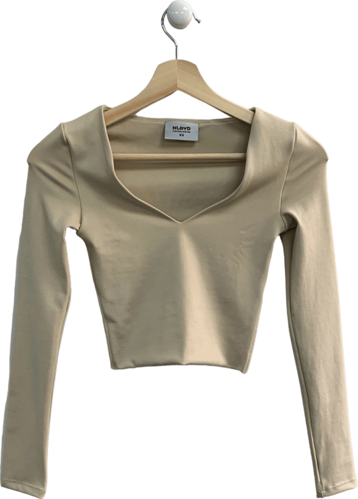 KLAYD Sand Long Sleeve Crop Top XS - Reliked