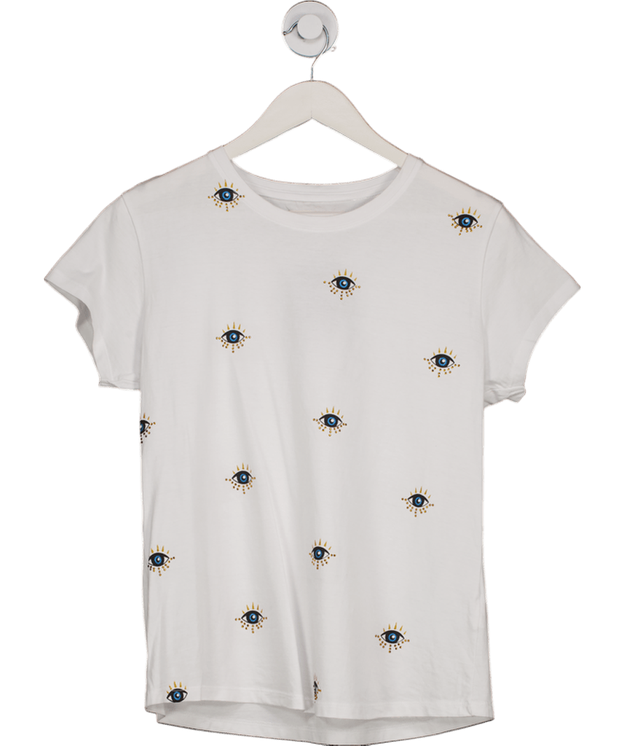 Koala bay White Eyes Print T-shirt UK L - Reliked