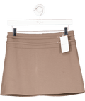 Kookai Brown Ariel Double Belt Mini Skirt UK 8 - Reliked