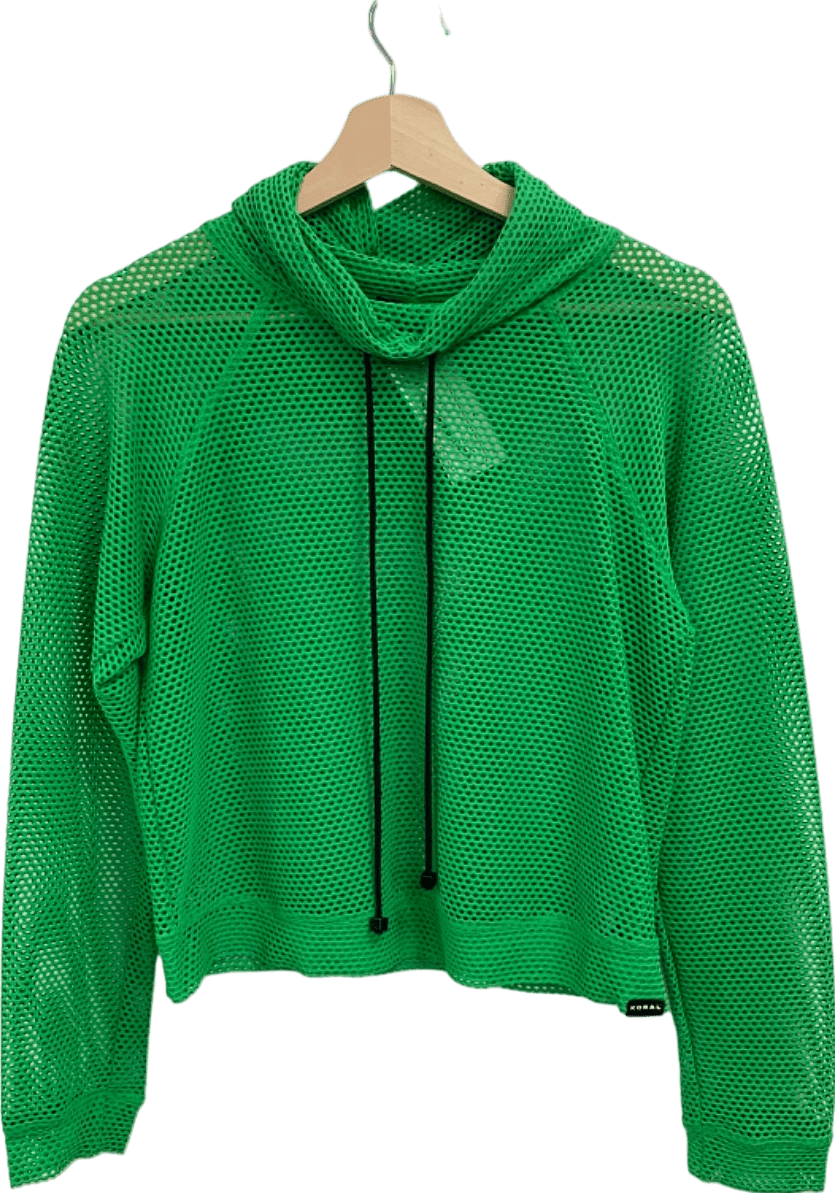 Koral Green Mesh Hoodie UK M - Reliked