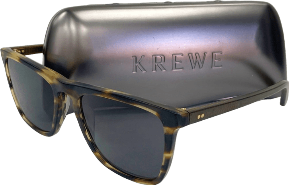Krewe Tortoise Shell Polarized Lafitte Sunglasses in case - Reliked
