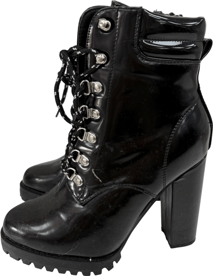 Krush Black Heeled Ankle Boots UK 5 EU 38 👠 - Reliked